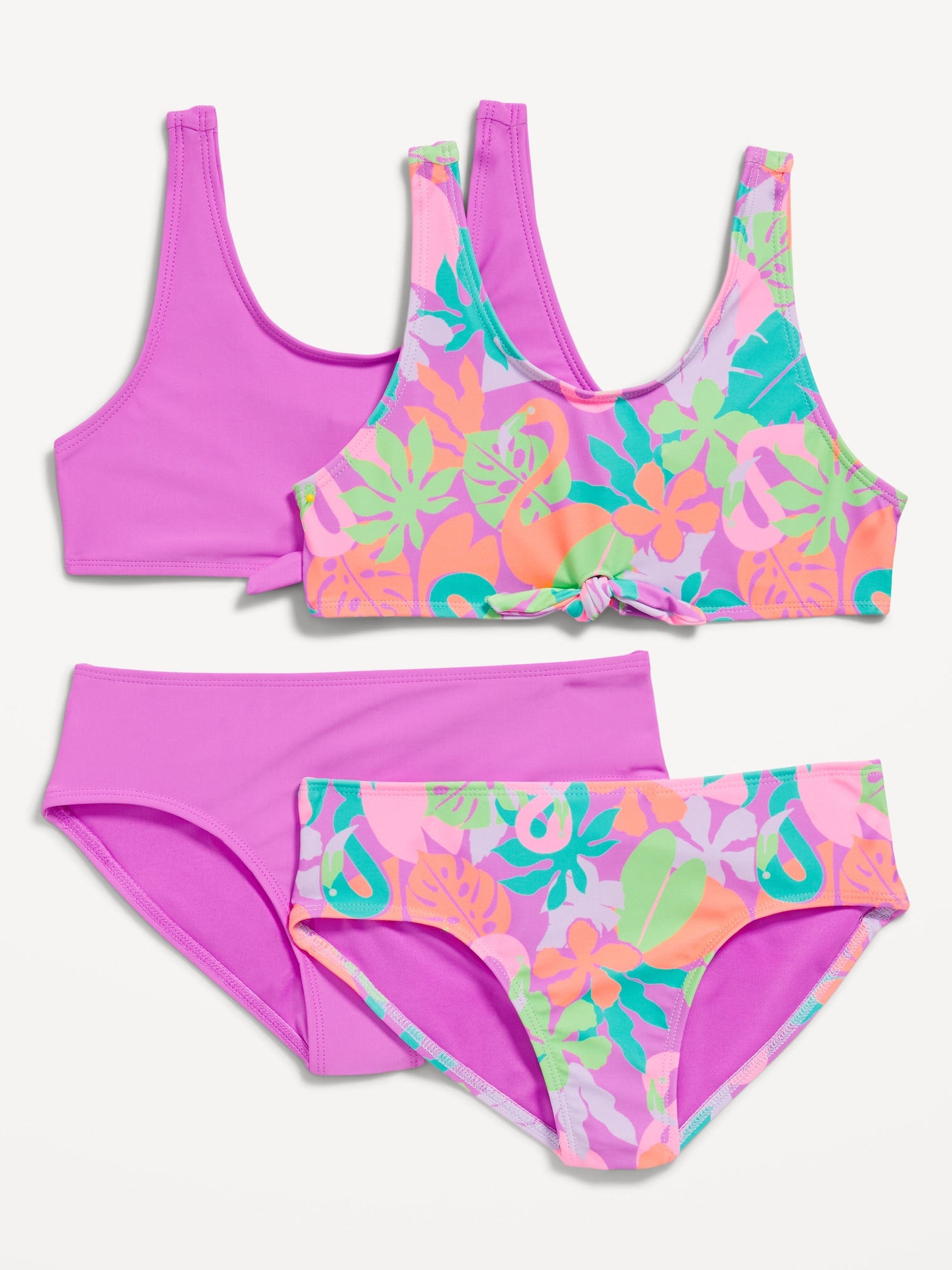 Tie-Front Bikini Swim Set 2-Pack for Girls Hot Deal