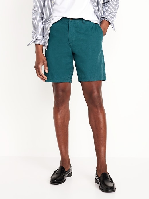 Image number 1 showing, Rotation Chino Linen-Blend Shorts -- 8-inch inseam