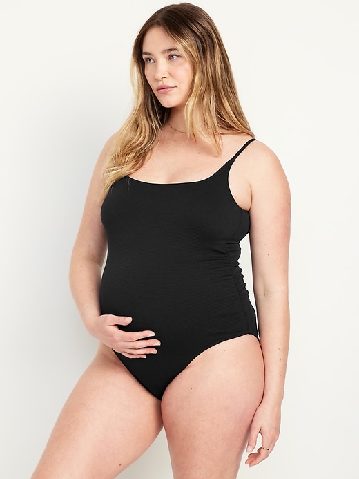 Image number 1 showing, Maternity Scoop-Neck One-Piece Swimsuit