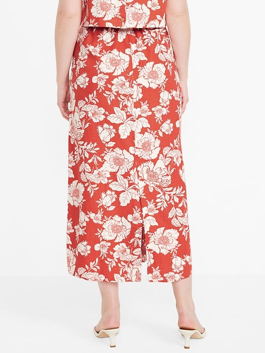 Image number 6 showing, High-Waisted Linen-Blend Maxi Skirt