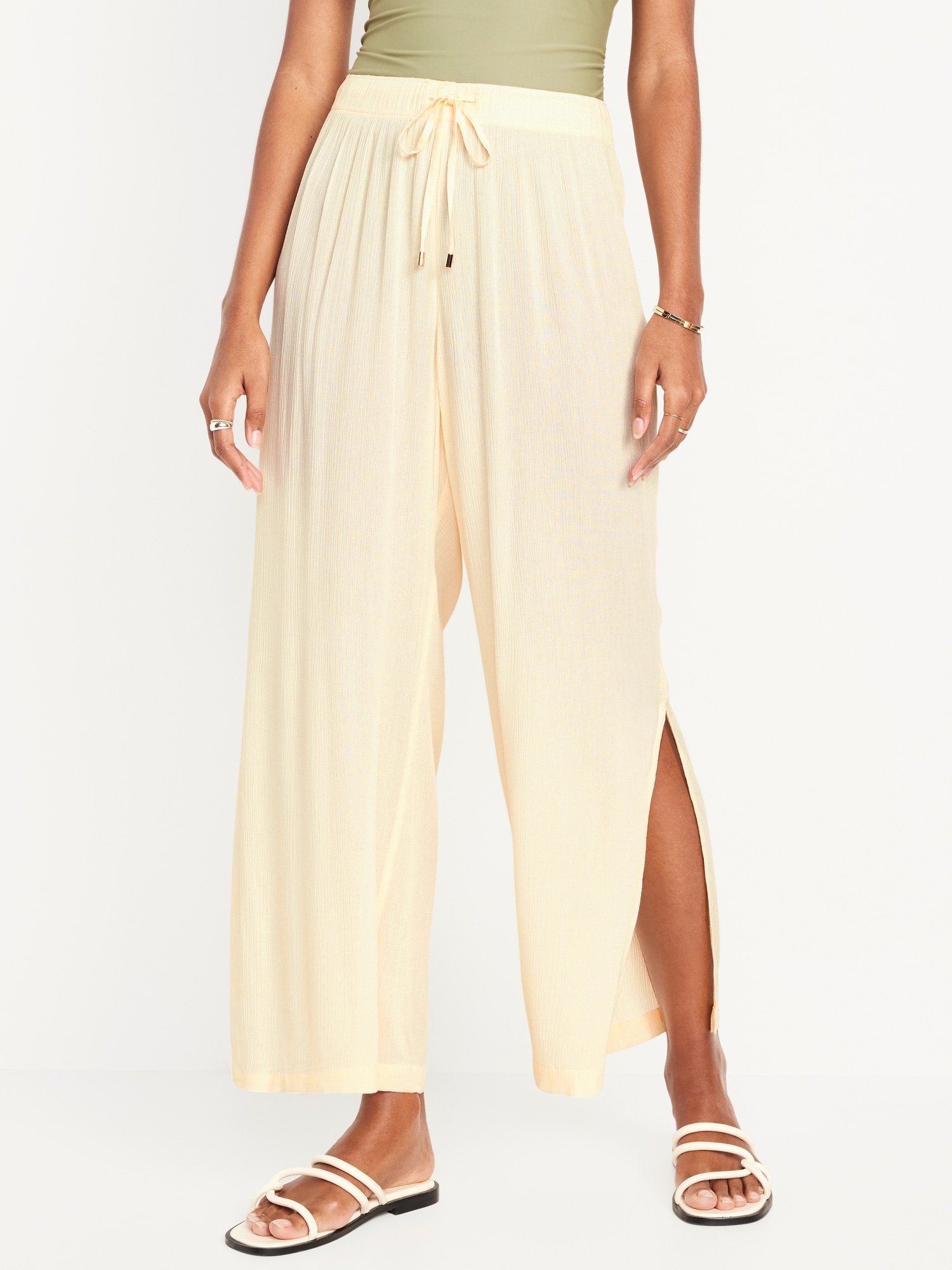 High-Waisted Swim Cover-Up Pants