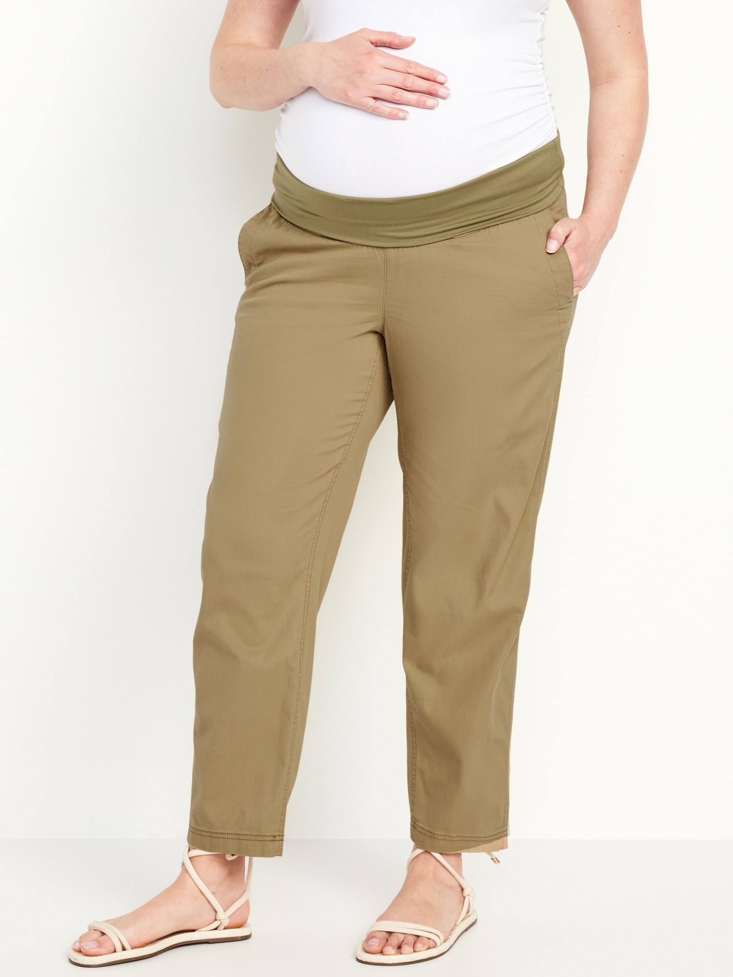 Old Navy Maternity Rollover-Waist OGC Chino Shorts -- 5-inch inseam