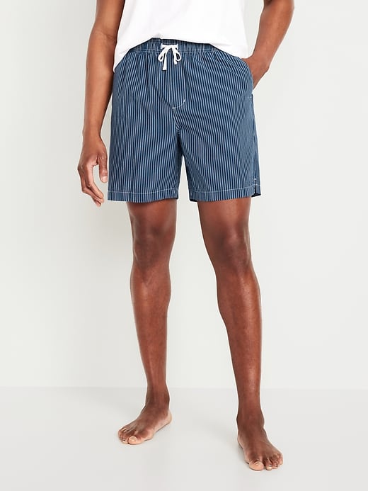 Image number 1 showing, Poplin Pajama Shorts -- 7-inch inseam