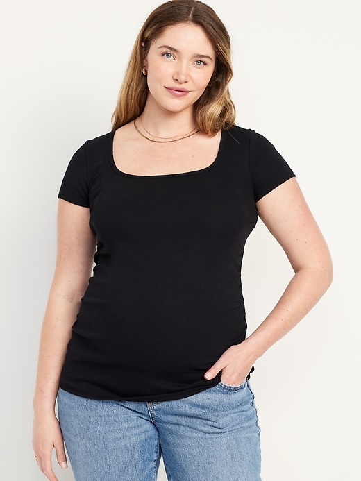 Image number 1 showing, Maternity Square-Neck T-Shirt