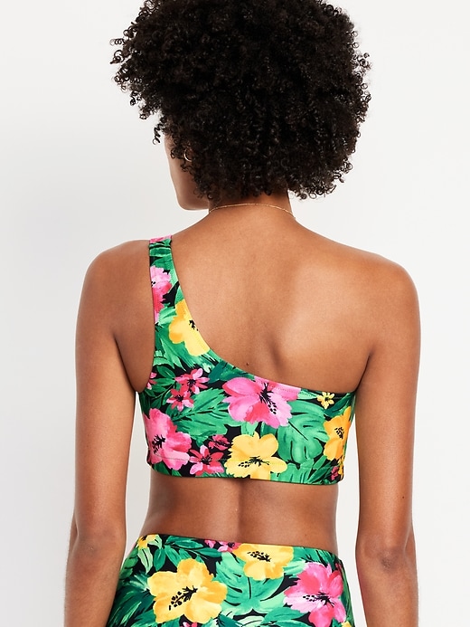 Image number 2 showing, Printed One-Shoulder Bikini Swim Top