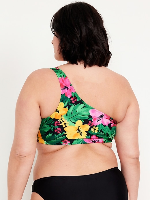 Image number 8 showing, Printed One-Shoulder Bikini Swim Top