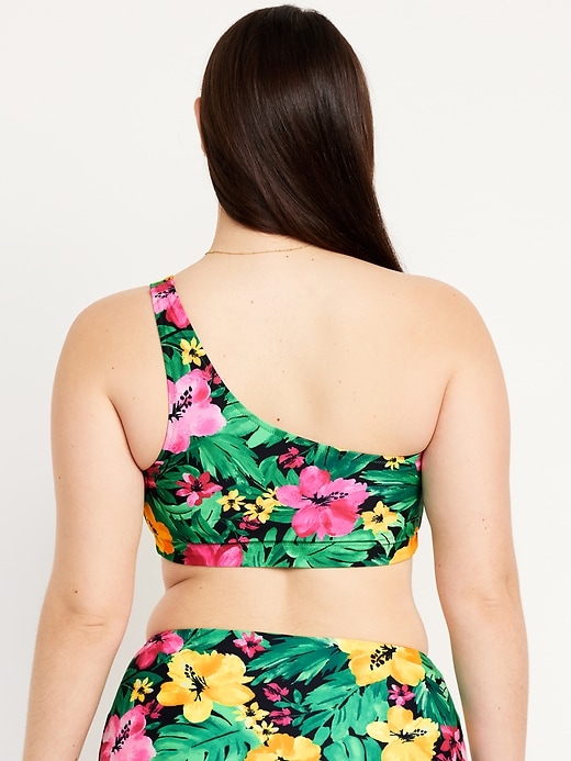 Image number 6 showing, Printed One-Shoulder Bikini Swim Top