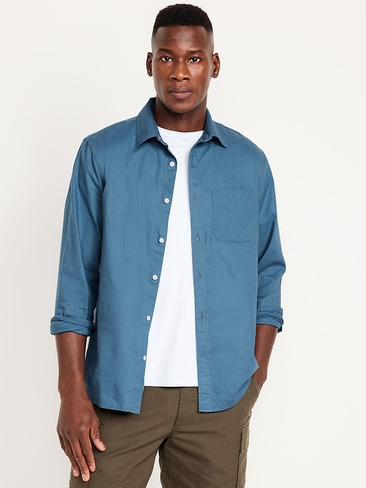 Image number 1 showing, Classic Fit Everyday Linen-Blend Shirt