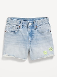View large product image 4 of 5. High-Waisted Ripped Jean Shorts for Girls