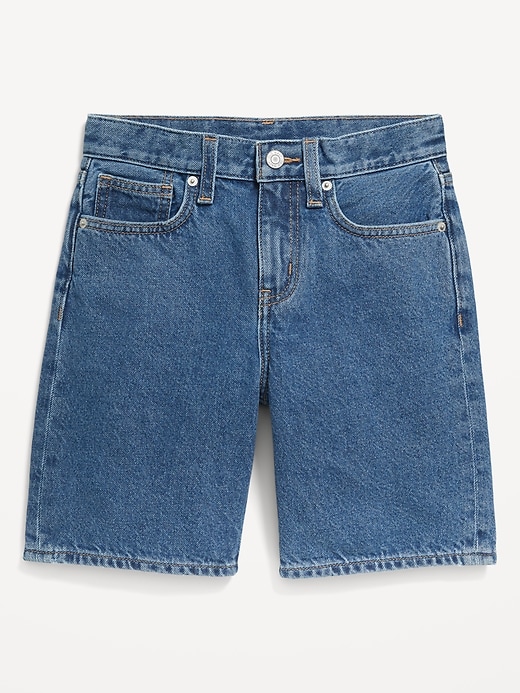 View large product image 1 of 2. Knee Length Baggy Non-Stretch Jean Shorts for Boys