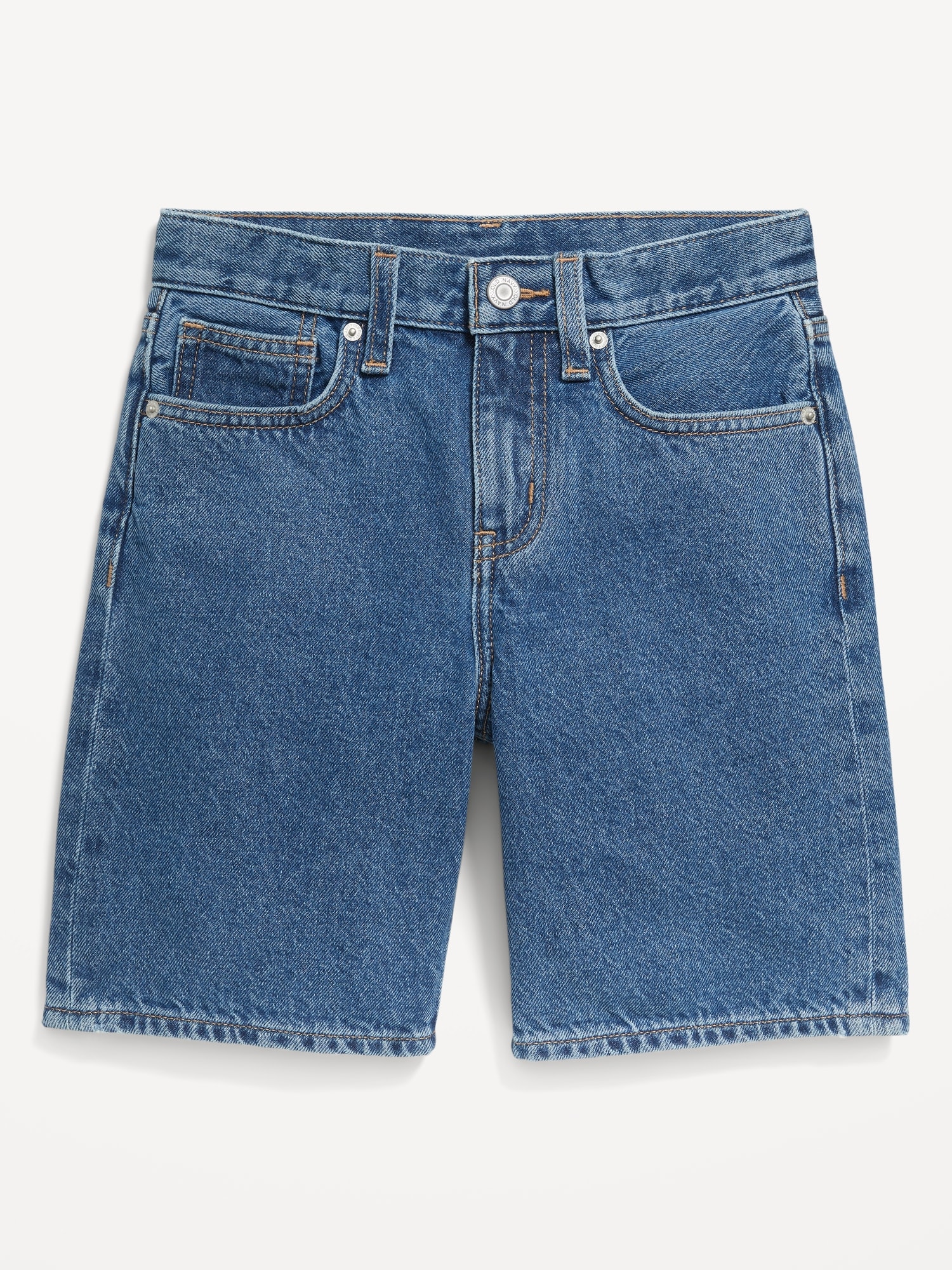 Knee Length Baggy Non-Stretch Jean Shorts for Boys