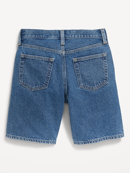 View large product image 2 of 2. Knee Length Baggy Non-Stretch Jean Shorts for Boys