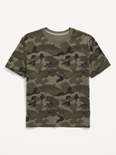 Softest Printed Crew-Neck T-Shirt for Boys - Green Camo