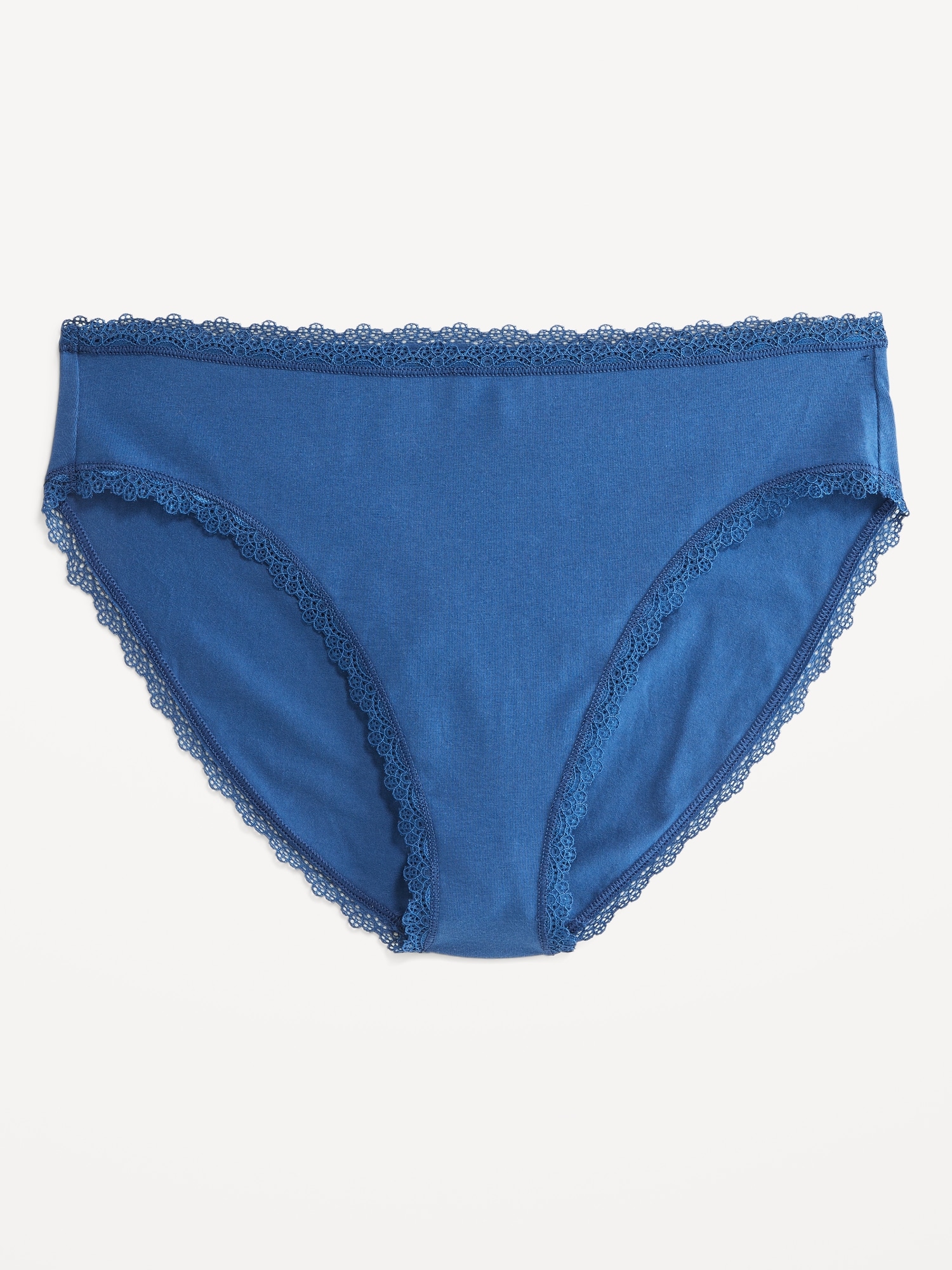 Women's Lace Trim Cotton Bikini Underwear - Auden™ Blue 4X