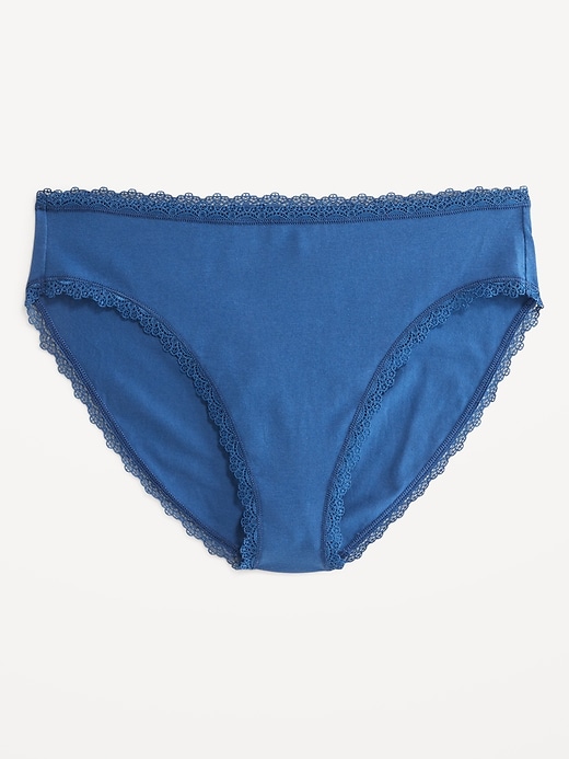 Image number 4 showing, High-Waisted Lace-Trim Bikini Underwear