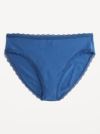 View large product image 4 of 8. High-Waisted Lace-Trim Bikini Underwear