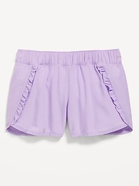 View large product image 4 of 4. Dolphin-Hem Ruffle-Trim Run Shorts for Girls