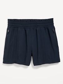 View large product image 4 of 4. High-Waisted StretchTech Zip-Pocket Shorts for Girls