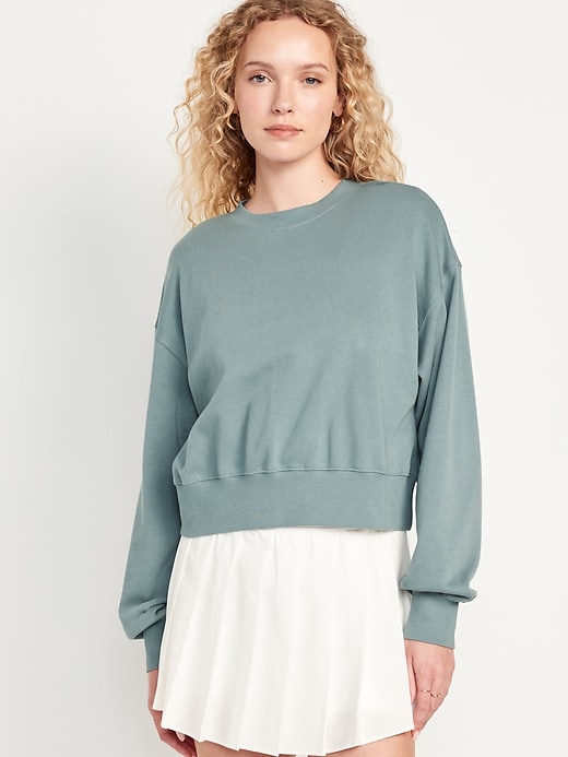 Image number 1 showing, French-Terry Drop-Shoulder Sweatshirt