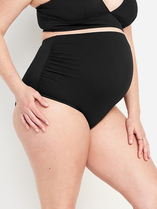 Image number 1 showing, Maternity High-Waisted Swim Bottoms