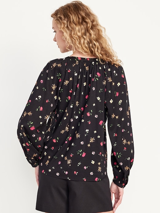 Image number 2 showing, Long-Sleeve Floral Top