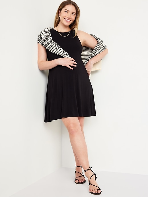 Image number 3 showing, Maternity High Neck Swing Mini Dress