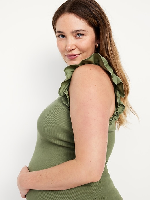 Image number 6 showing, Maternity Ruffle-Trim Combination Top