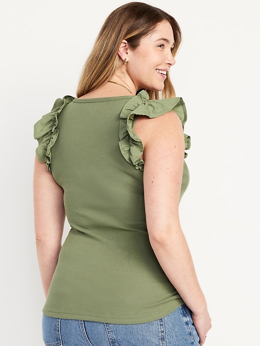 Image number 3 showing, Maternity Ruffle-Trim Combination Top