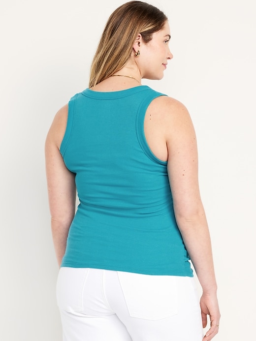Image number 7 showing, Maternity High-Neck Henley Tank Top