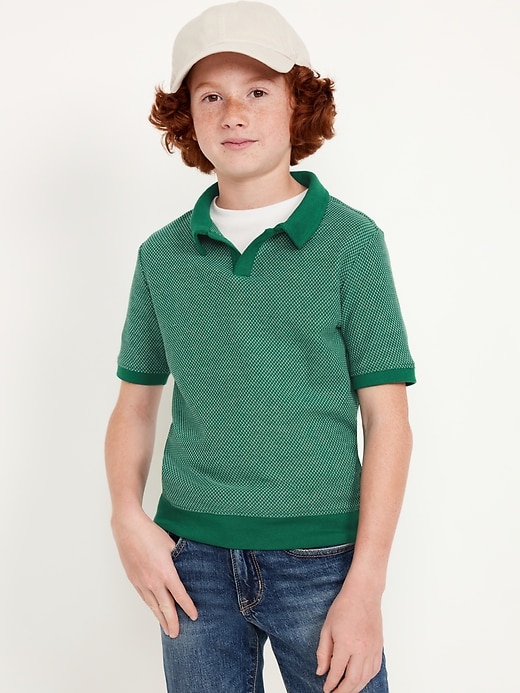 View large product image 1 of 4. Short-Sleeve Knit Polo Shirt for Boys