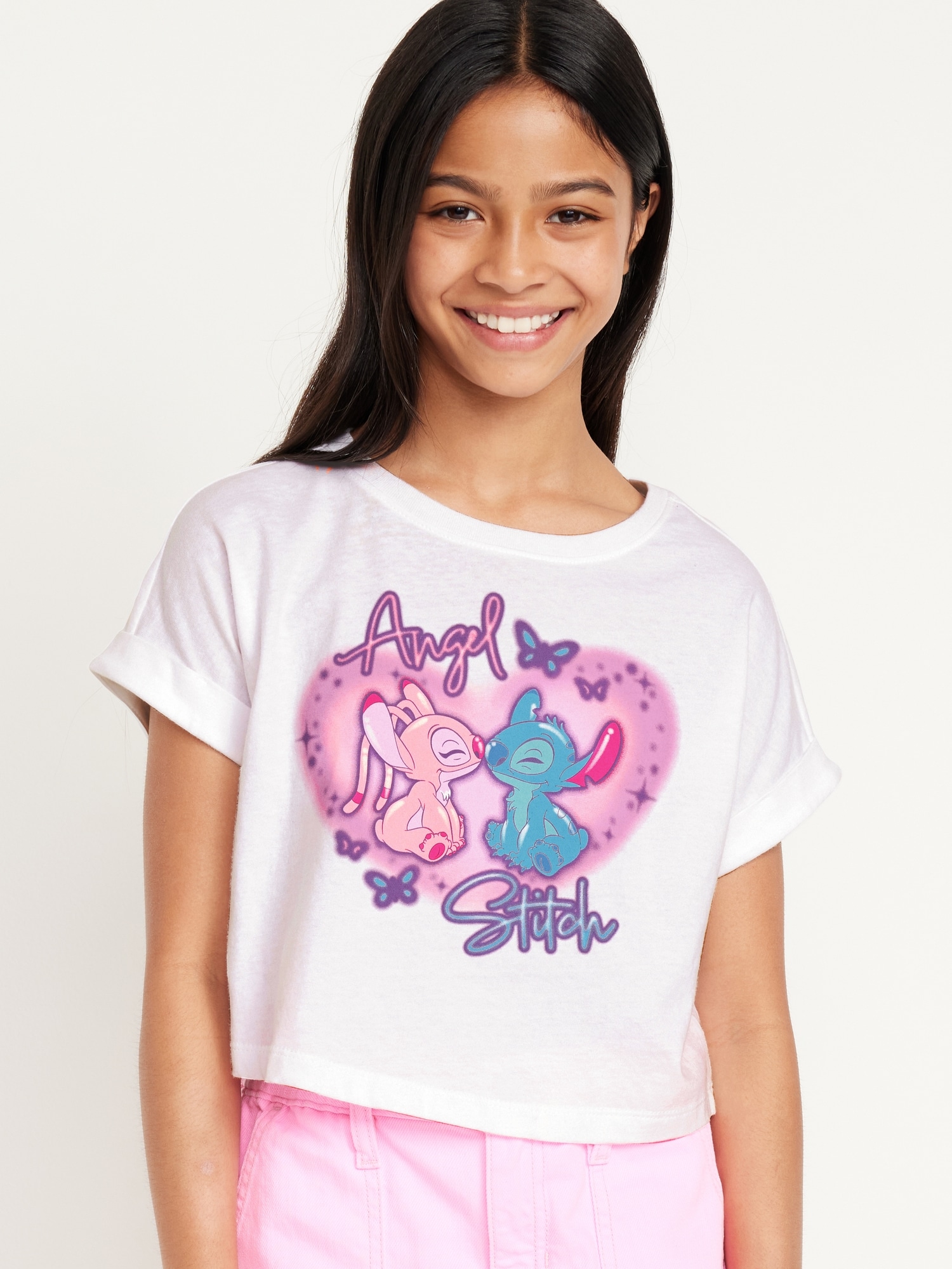 Dolman-Sleeve Licensed Graphic T-Shirt for Girls