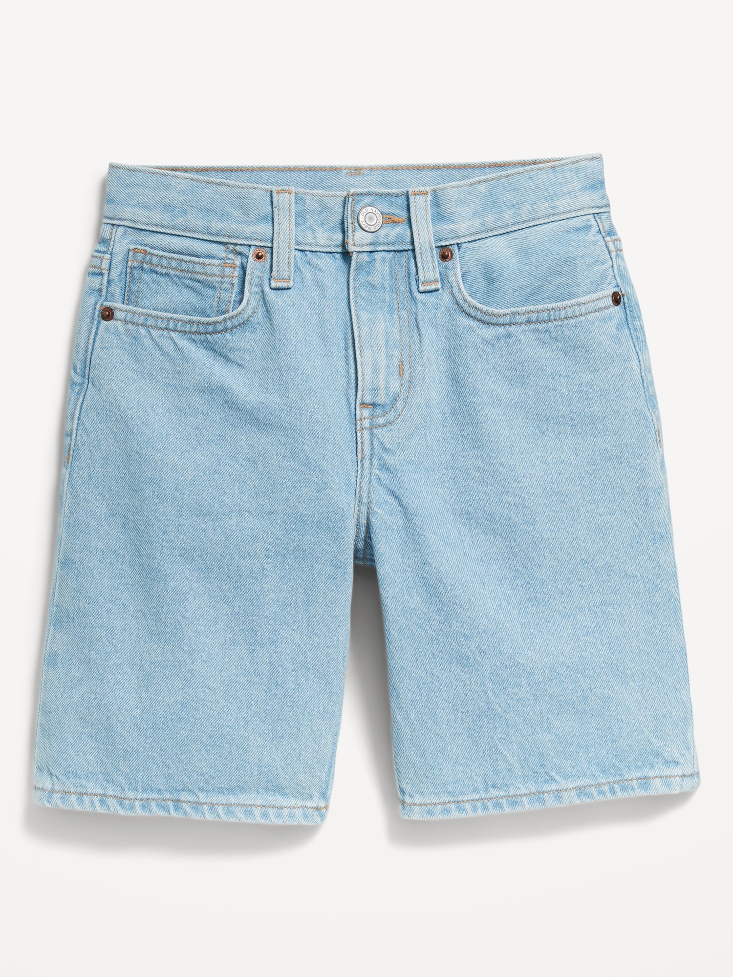 Knee Length Baggy Non-Stretch Jean Shorts for Boys