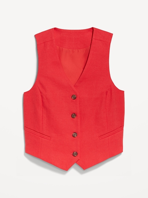 View large product image 1 of 1. Linen-Blend Vest