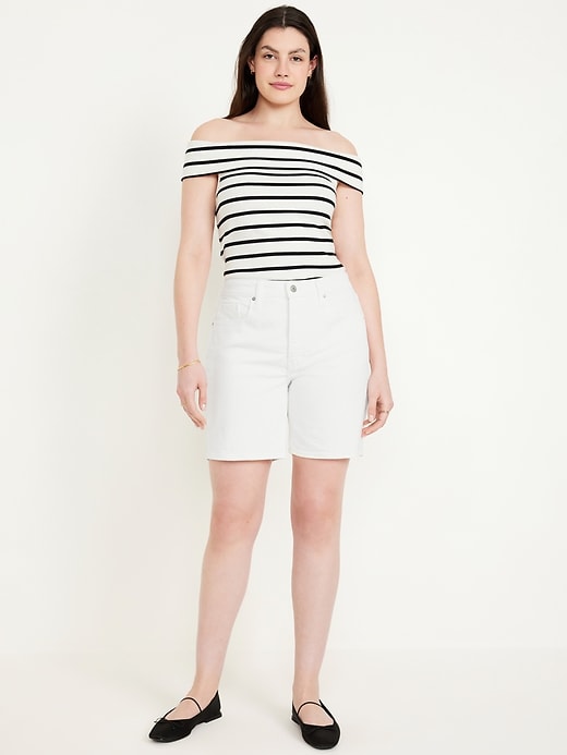 Image number 5 showing, High-Waisted OG Button-Fly Jean Shorts -- 7-inch inseam
