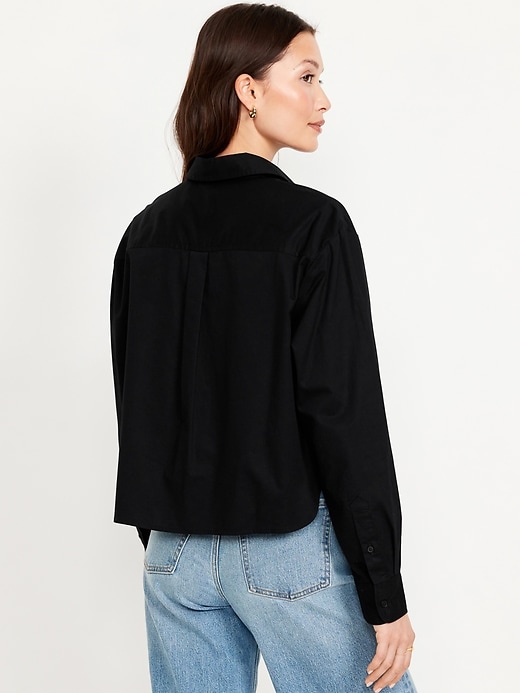 Image number 2 showing, Cropped Loose Button-Down Shirt