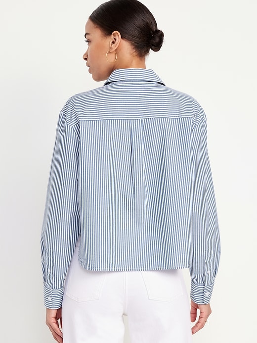 Image number 2 showing, Cropped Loose Button-Down Shirt