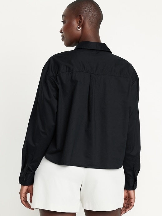 Image number 6 showing, Cropped Loose Button-Down Shirt