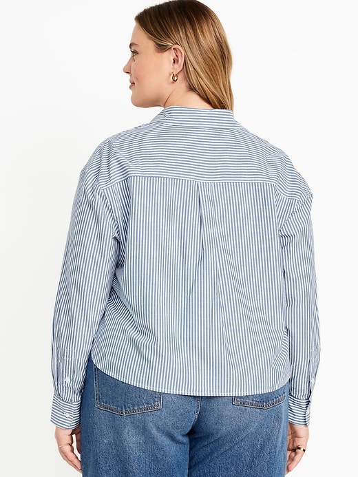 Image number 8 showing, Cropped Loose Button-Down Shirt