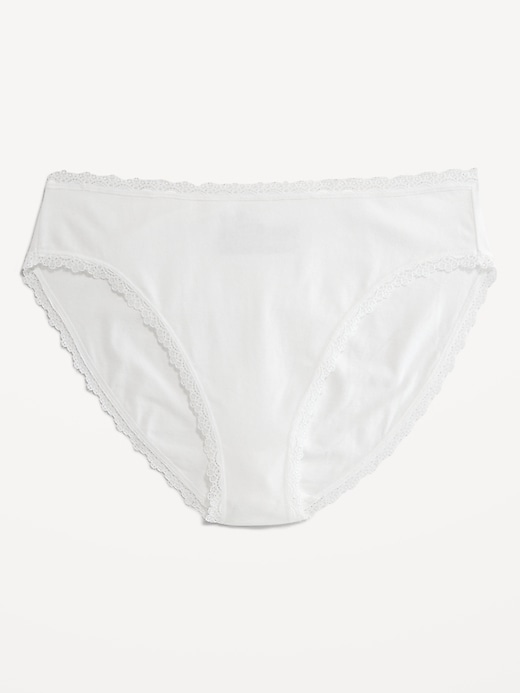 Image number 4 showing, High-Waisted Lace-Trim Bikini Underwear