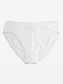View large product image 4 of 8. High-Waisted Lace-Trim Bikini Underwear