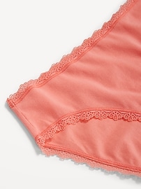 View large product image 3 of 8. High-Waisted Lace-Trim Bikini Underwear