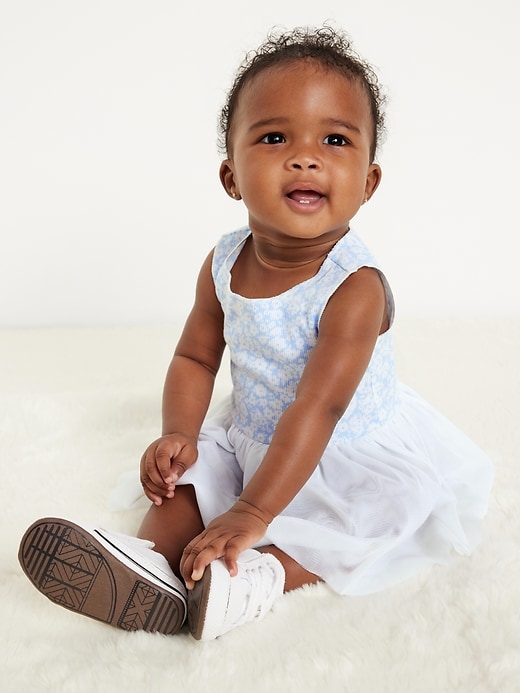 View large product image 1 of 2. Sleeveless Rib-Knit Bodysuit Tutu Dress for Baby