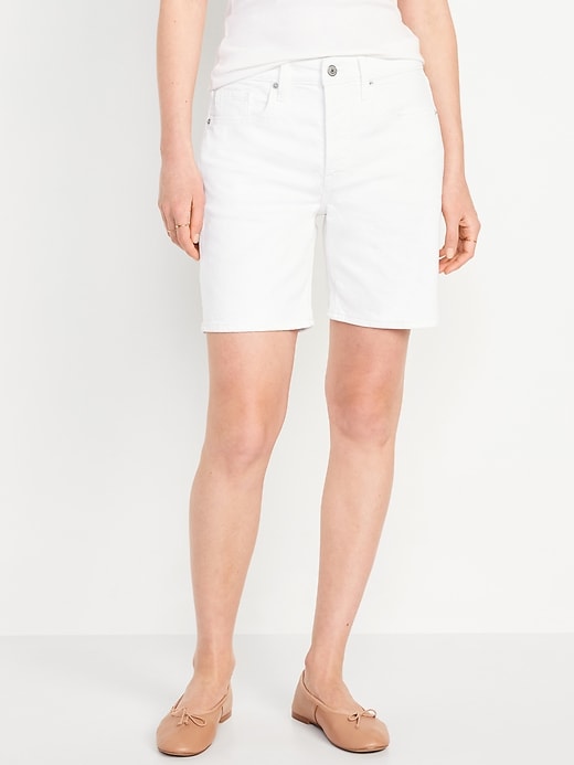 Image number 2 showing, High-Waisted OG Button-Fly Jean Shorts -- 7-inch inseam