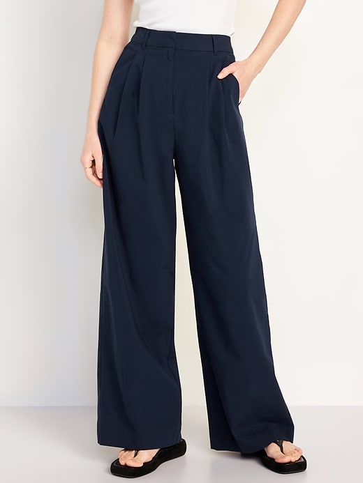 Image number 1 showing, Extra High-Waisted Poplin Super Wide-Leg Taylor Pants