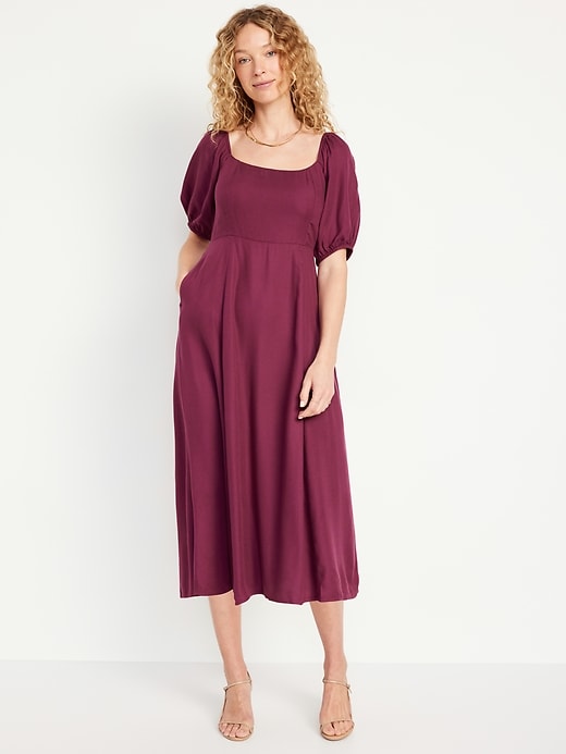 Image number 1 showing, Fit & Flare Crepe Midi Dress