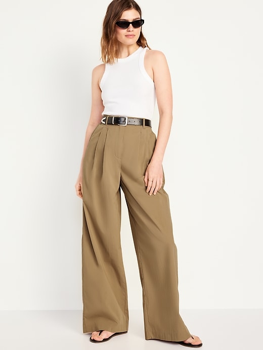 Image number 6 showing, Extra High-Waisted Poplin Super Wide-Leg Taylor Pants
