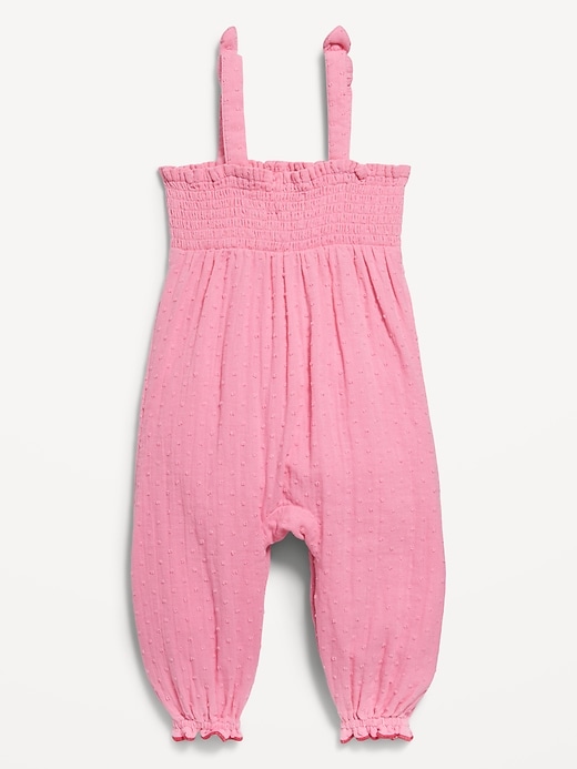 View large product image 2 of 2. Sleeveless Smocked Tie-Knot Jumpsuit for Baby