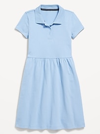 View large product image 3 of 3. School Uniform Fit & Flare Pique Polo Dress for Girls