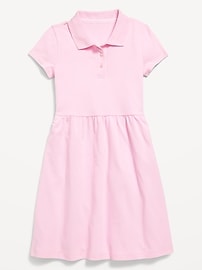 View large product image 3 of 4. School Uniform Fit & Flare Pique Polo Dress for Girls