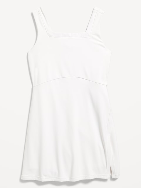 PowerSoft Sleeveless Athletic Dress for Girls - White Lilies